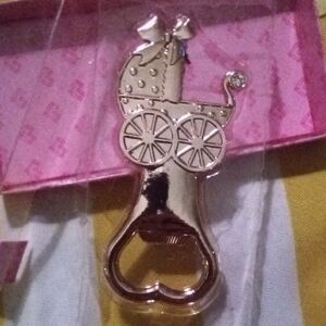 New! Rose Gold Baby Carriage Bottle Opener